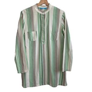 Virginia Johnson Cotton Stripe Tunic Blouse M